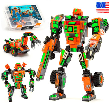 JITTERYGIT Mech Robot Soldier Glow in the Dark Bricks Toy STEM Gift Set, Juguetes para Niños De Christmas Birthday Regalos, Cool Military Holiday