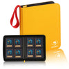 Toploader Binder, DTCGBIN 4-Pocket Top Loader Trading Card Binder Album Compatible for PKM TCG MTG,Holds 3"x4" 128 Rigid Cards (4-POCKET, Yellow Red)