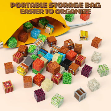 FunsBloomify Magnetic Blocks 120PCS Cave Adventure | STEM Educational Building Toys for Kids Age 3+, Creative Stacking Construction Set with 0.8in