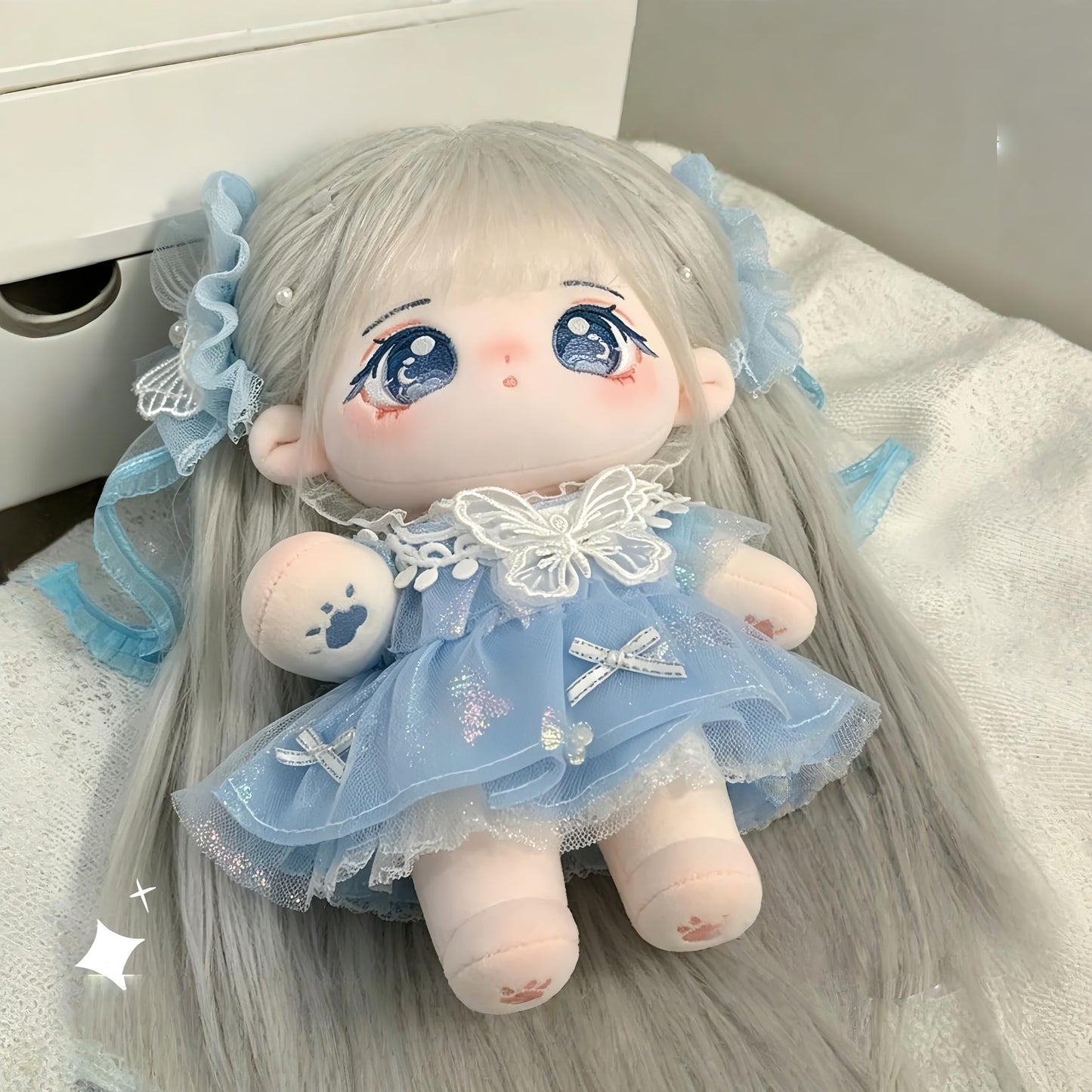 QGYDYH 20cm Plush Doll Toy. Anime Cotton Dolls with Skeleton, Soft Stuffed Dress Up Doll Birthday Gift (e)