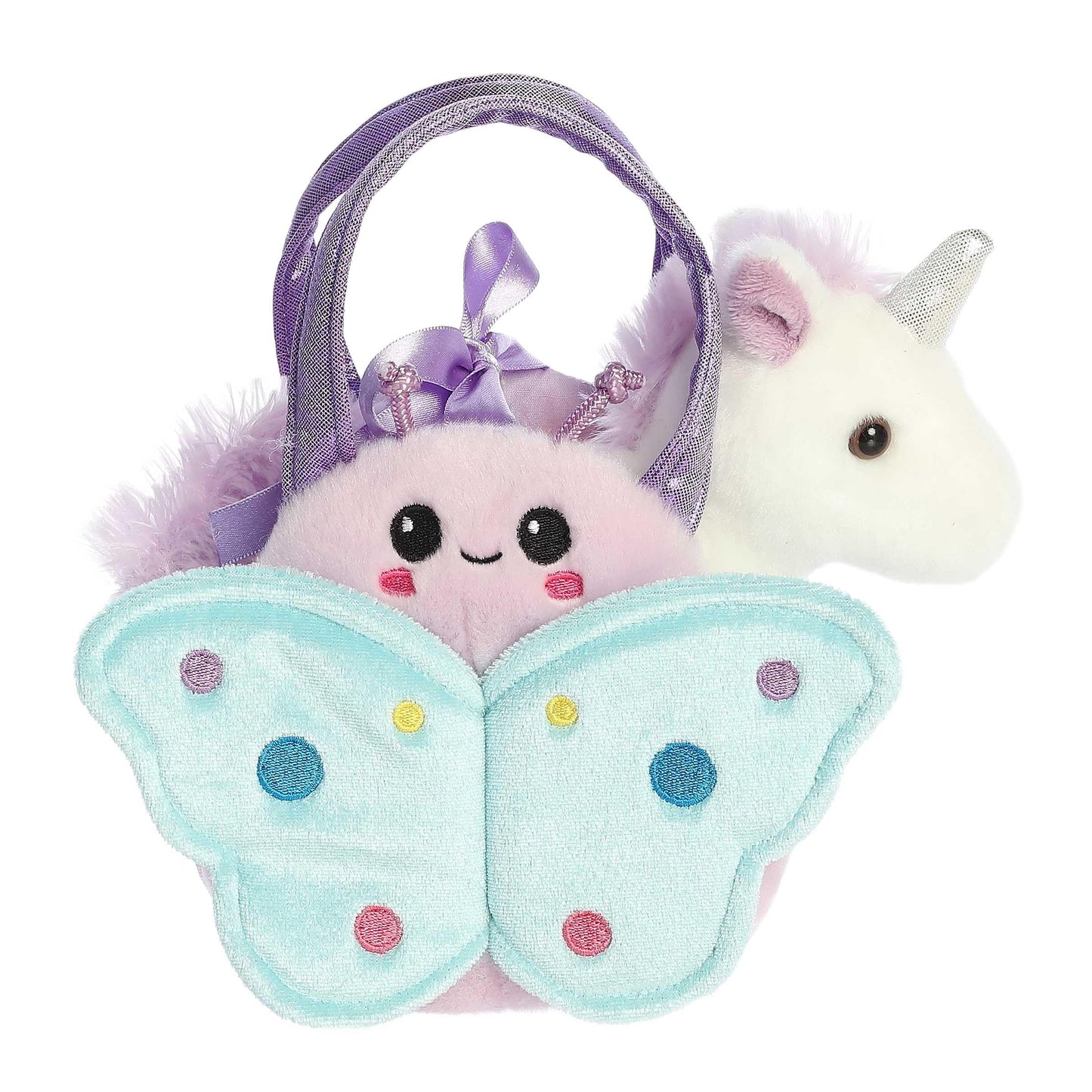 Aurora® Fashionable Fancy Pals™ Lil Butterfly™ Unicorn Stuffed Animal - Plush with Stylish Purse for Dress Up Fun - Perfect for Kids 3+ Years