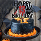 Black Glitter Killer Happy 13th Birthday Cake Topper, Halloween Zombie Vampire Bloody Friday Birthday Décor, Halloween Horror Themed 13th Birthday