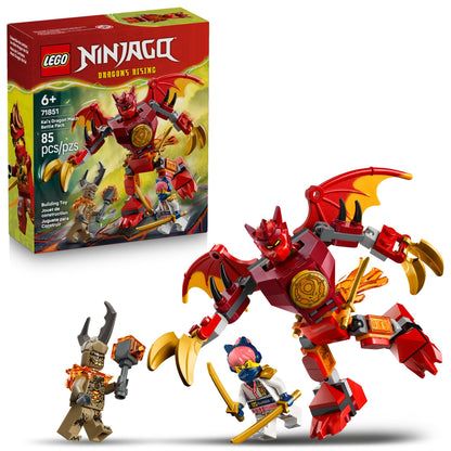 LEGO NINJAGO Kai’s Dragon Mech Battle Pack Building Toy for Boys, Girls, & Kids, Ages 6+ - Poseable Dragon Figure & 3 Character Minifigures for