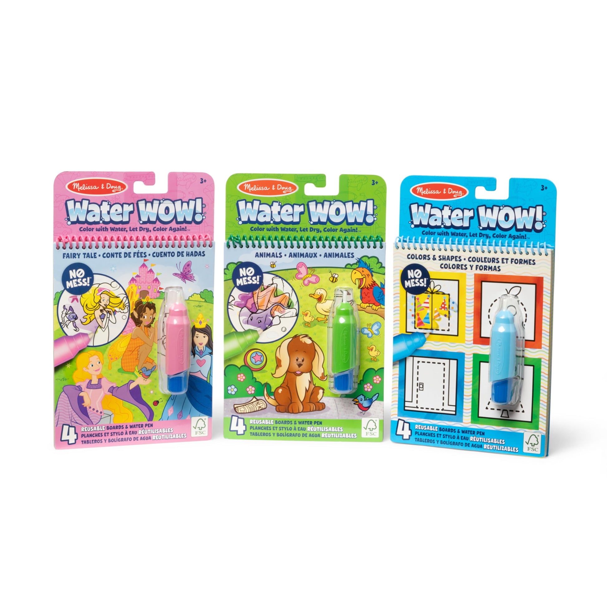 Melissa & Doug Water Wow! 3-Pack Bundle, Mess-Free Coloring Books Set