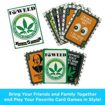 AQUARIUS Weed Playing Cards - Weed Themed Deck of Cards for Your Favorite Card Games - Weed Merchandise & Collectibles - Poker Size with Linen Finish