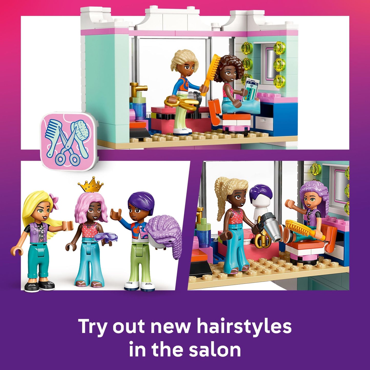 LEGO Friends Hair Salon and Accessories Store Toy Building Set - Hair Salon Toy for Girls and Boys, Ages 7+ - Gift Idea for Kids Birthday - with 3