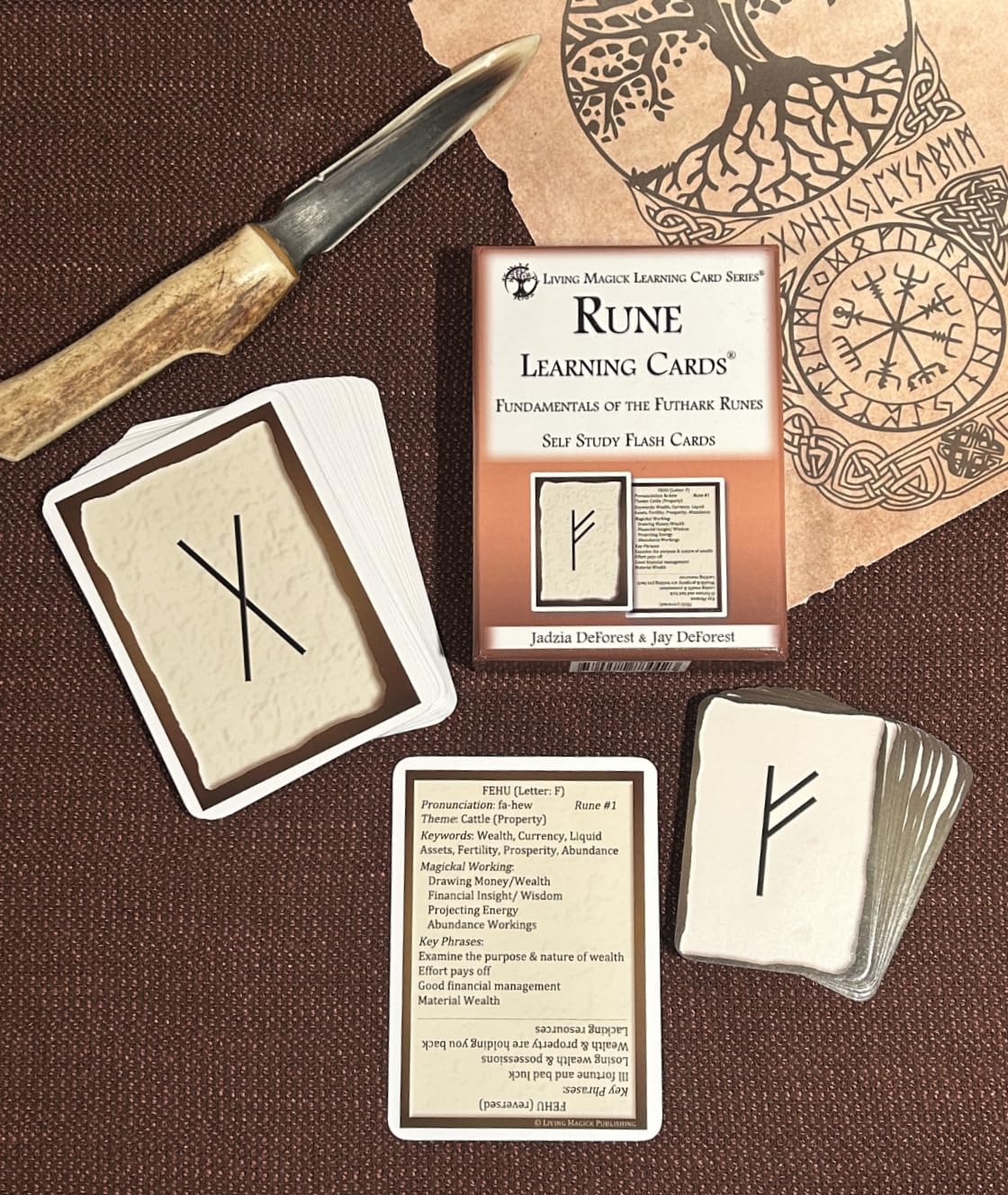 Rune Learning Cards - Self Study Flash Cards for Futhark Norse Runes