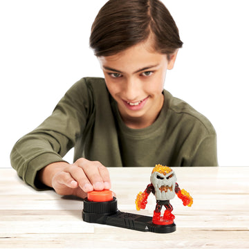 Akedo Legends of Powerstorm | Battle Giant Volcrag | Mini Battling Action Figure with Double Strike Armor | Ready, Fight, Split Strike.