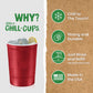 Steel Chill Cups 16 oz. Durable & Reusable Party Cups, Red, 12 Count