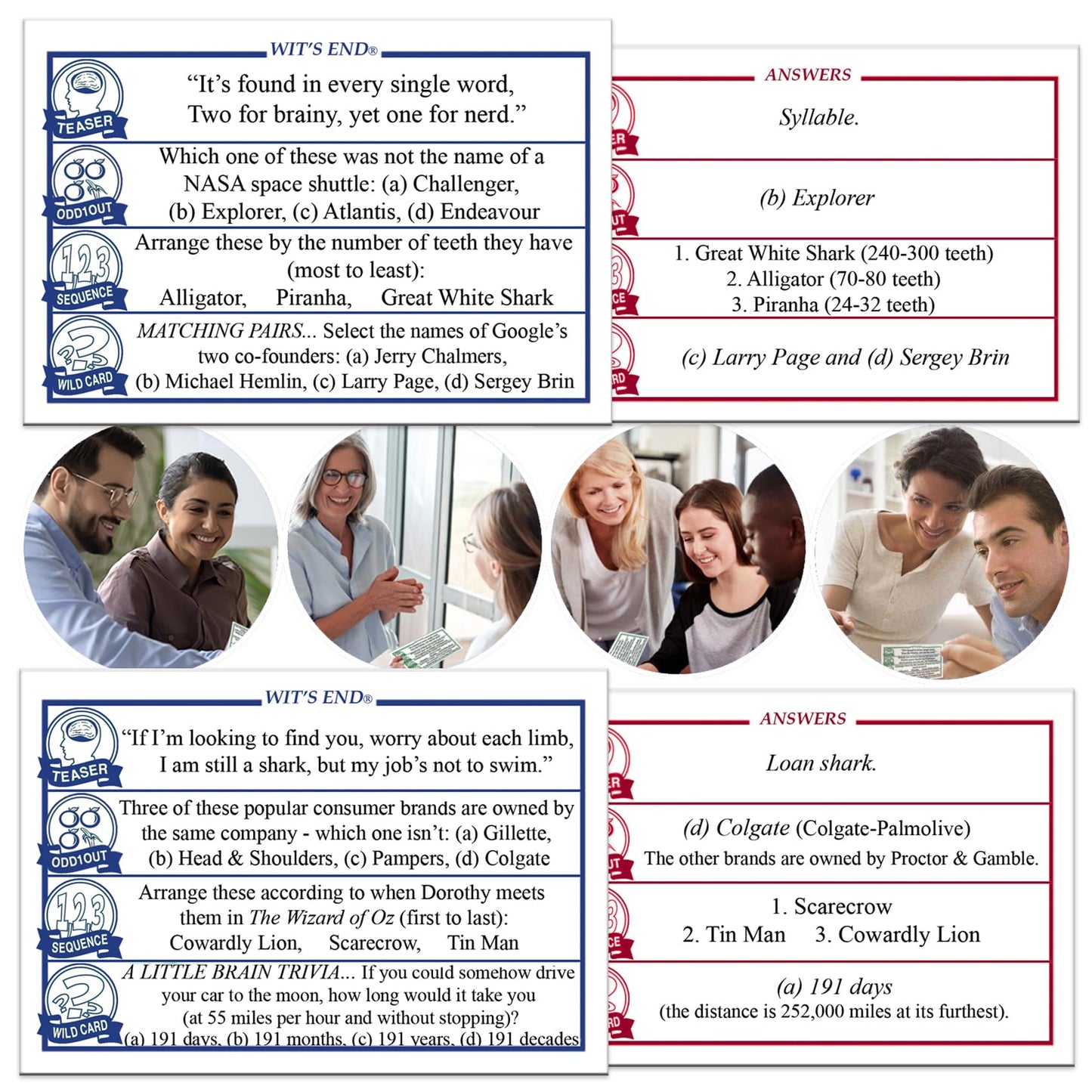 Wit's End - A Smart, Mind-Bending Trivia & Brain Teaser Game that Will Challenge Your Wits & Knowledge - Adult & Family Night Fun