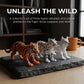 Drifvie 3PCS 6.7-7.7in 3D Printed Animal Set,Articulated Snow Leopard,Tiger & Grey Wolf Action Figures,Realistic Movable Joint Fidget Toys,Wildlife