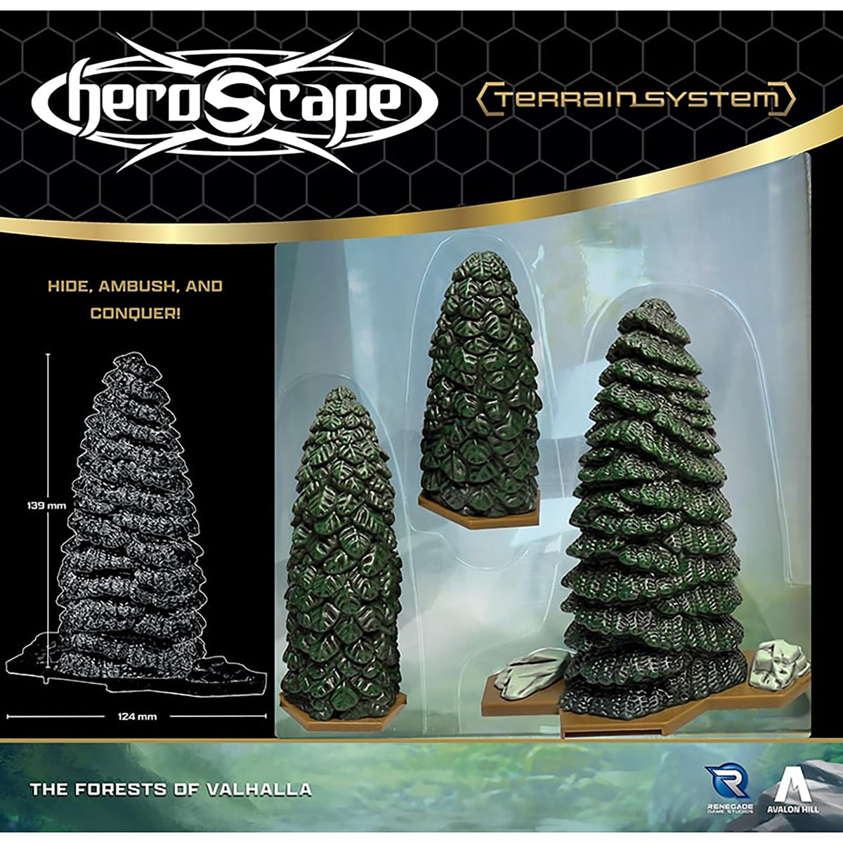 Renegade Game Studios HeroScape Forests of Valhalla - 6 Evergreen Trees