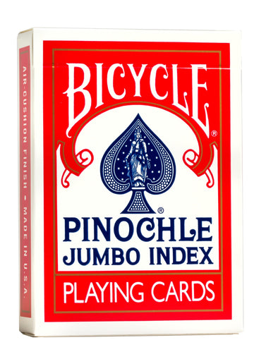 Bicycle Jumbo Pinochle Playing Cards - Large Print Easy to Read Numbers Suits Deck of Cards - Pinochle Deck