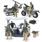 MISTBUY Military Vehicles Toys Playset with Army Men Action Figures, Helicopter, Armored Vehicle, Truck, Motorcycle, Tent and Dog for Pretend Play