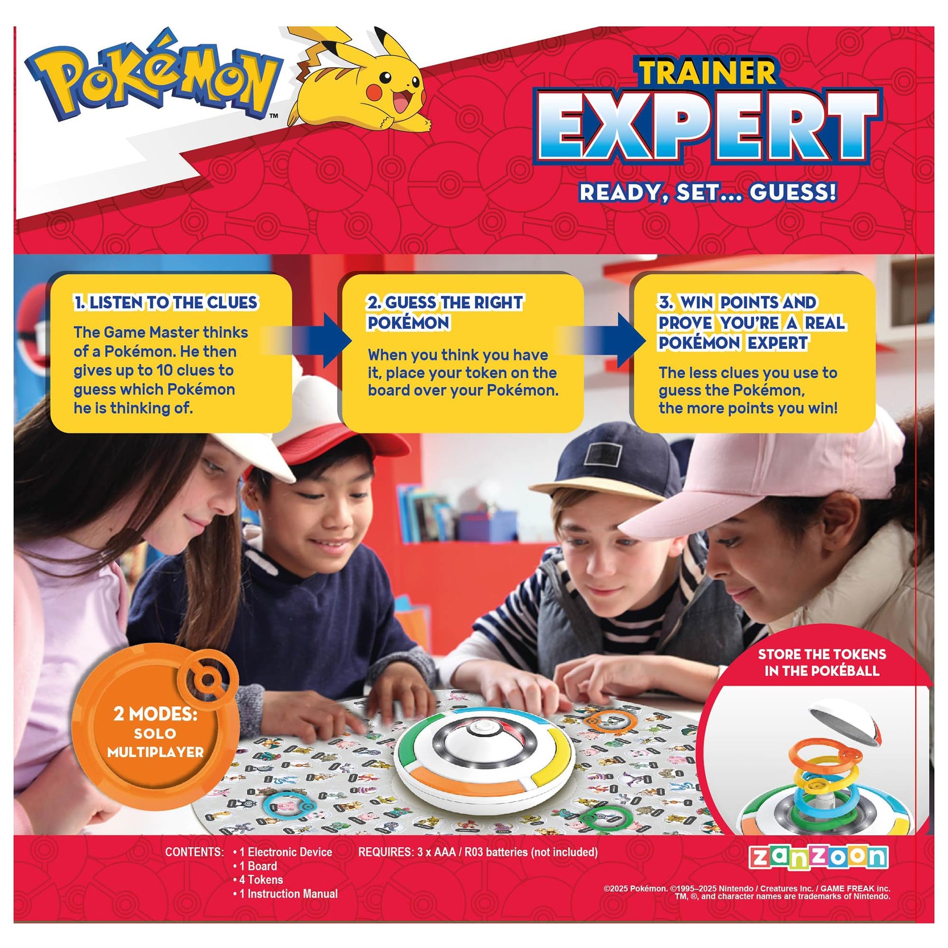 Pokemon Trainer Expert - Electronic Guessing Board Game, Listen to The Game Master Clues to Identify 151 Different Pokemon, Kids Ages 6+, 1-4 Players