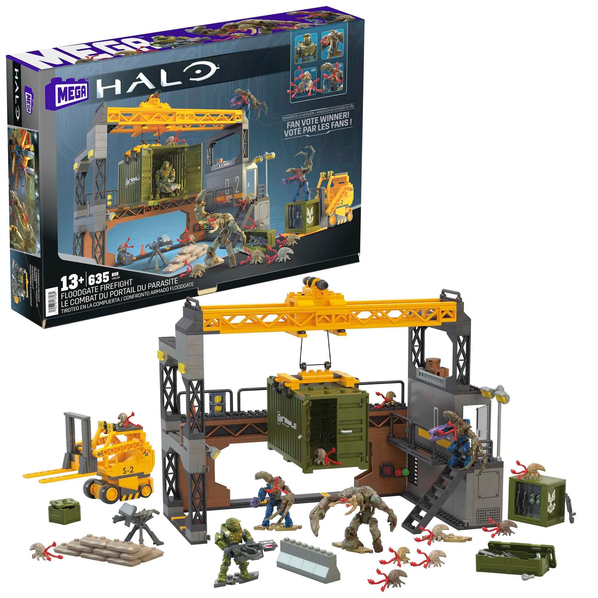 MEGA Halo Infinite Toys Building Set for Kids, Floodgate Firefight with 634 Pieces, 4 Poseable Micro Action Figures and Accessories, Gift Ideas