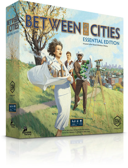 Stonemaier Games: Between Two Cities Essential Edition by Matthew O'Malley & Ben Rosset | Build Cities Cooperatively with Your Neighbors | Strategy