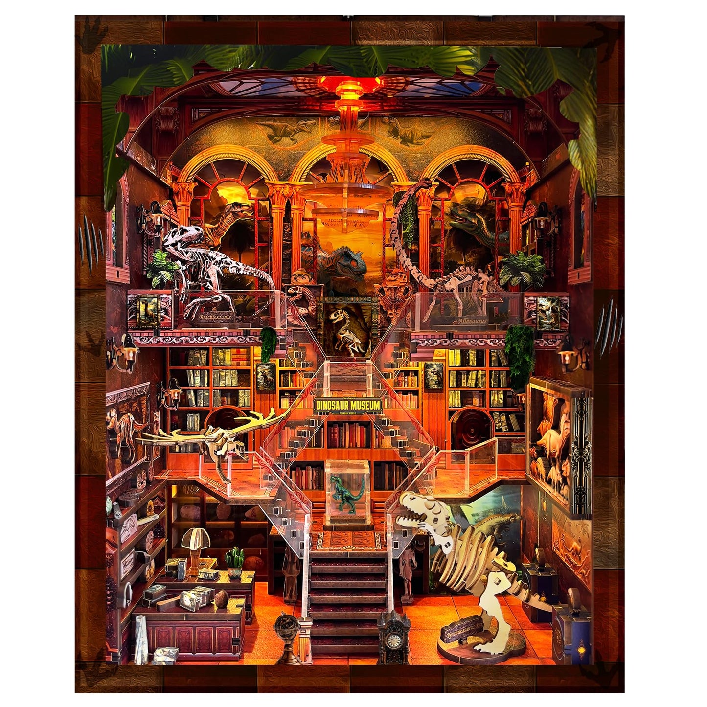 Book Nook Kit - DIY 3D Wooden Puzzle Miniature House with LED Lights - Creative Crafts for Adults - Bookshelf Insert Decor - Educational Gift