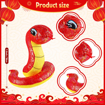 2 Pcs Chinese Snake Plush 2026 Year of The Snake Stuffed Animal Plush Chinese New Year Plush Decoration Mascot Doll Plushies for Spring Festival