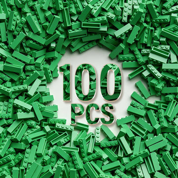1x4 Bricks Bulk 100 Pieces? Classic Basic Parts Building Creative Play Set Blocks Toy Accessories Compatible with Lego 3010 Major Brands (Green)