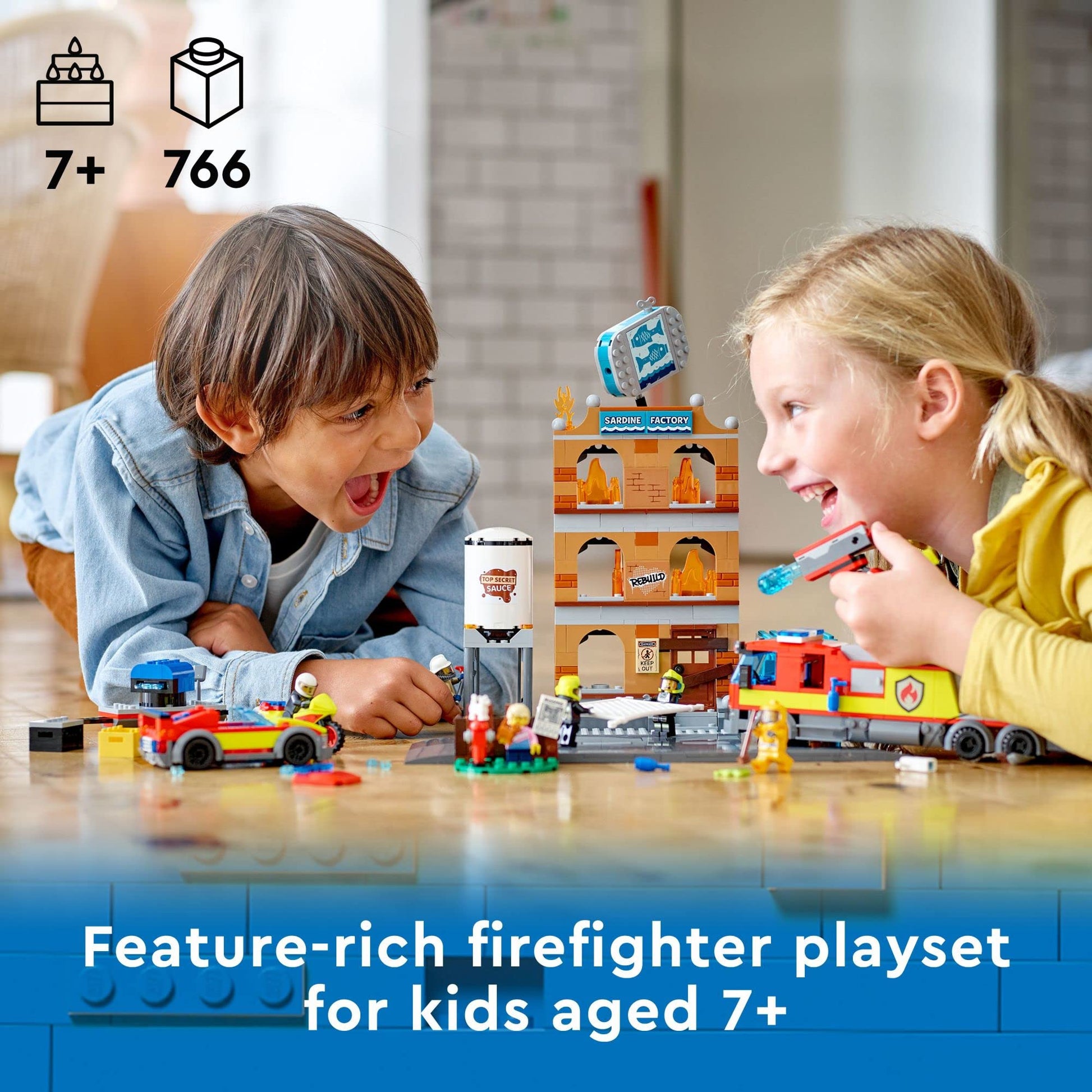 LEGO City Fire Brigade 60321 Building Set with Toy Fire Truck and Five Minifigures. Pretend Play Fire Engine Toy for Kids, Boys, and Girls Ages 7+