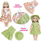 MCZQXW 10 Sets Fashion Doll Clothes and Accessories for 18 Inch Girl Doll, 17 Pcs American Doll Clothing, Dresses, Outfits