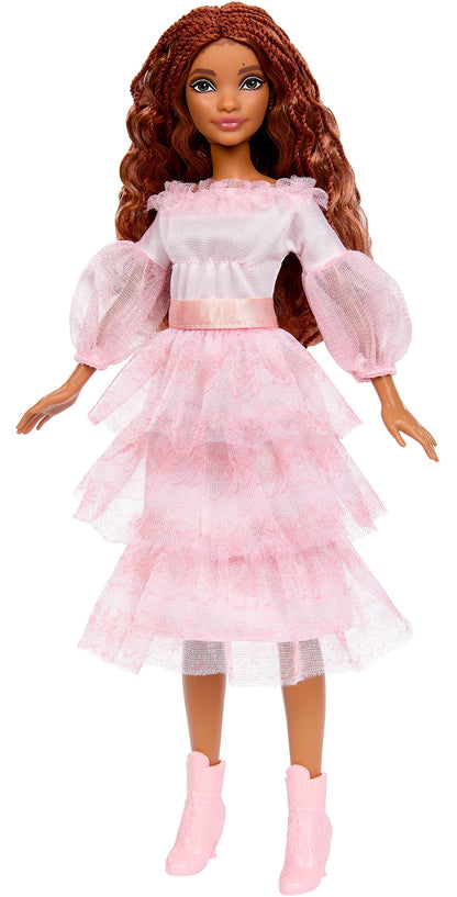 Mattel Disney The Little Mermaid Toys, Celebration Ariel Collectible Doll with Red Hair & Pink Dress, Inspired by the Movie