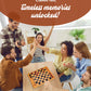 WE Games Solid Wood Checkers Board Game - 14.5-Inch Vintage Checkers Set with Inset Grooves & 24 Red & Black Board Game Pieces - Fun Family Table Game