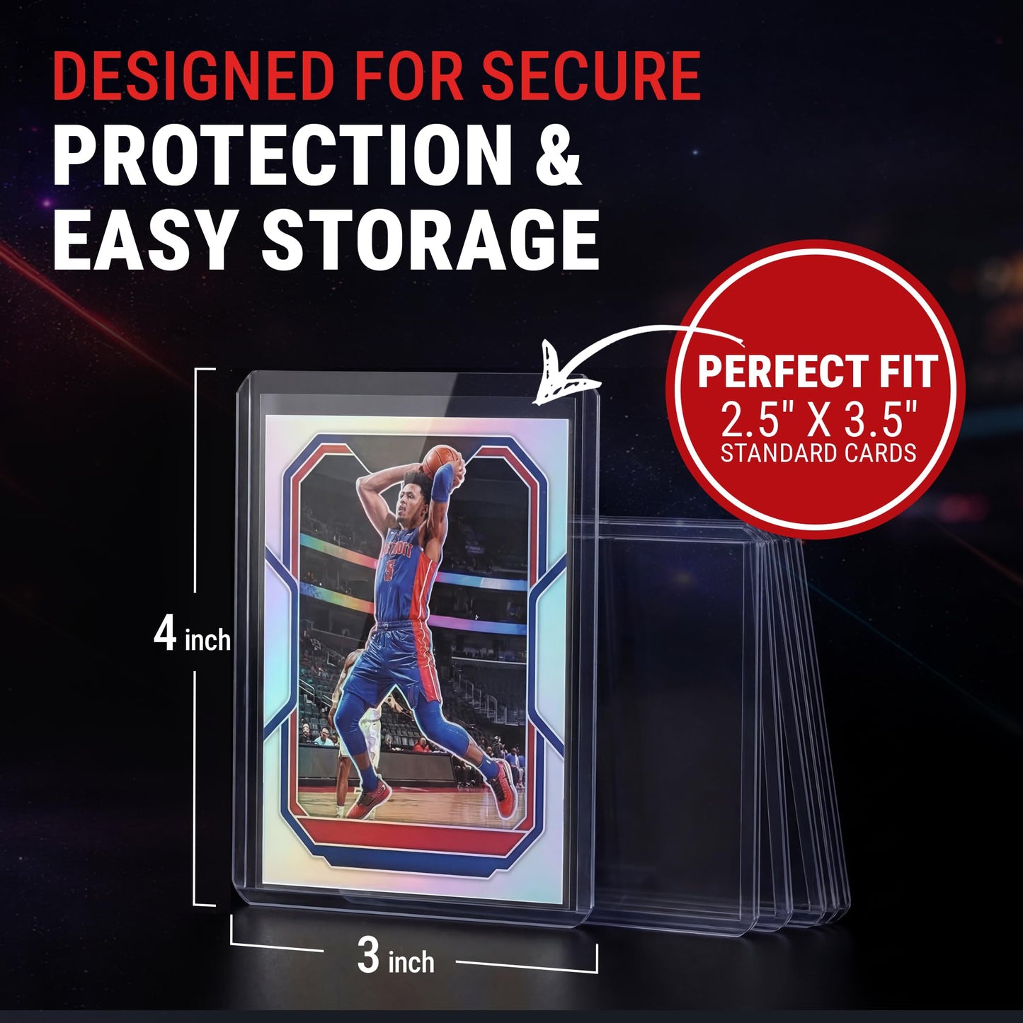 Ultra PRO 3" x 4" Clear Regular Toploaders for Cards with Card Sleeves Bundle Standard Size 100ct Trading Baseball Toploader Card Sleeve Protectors