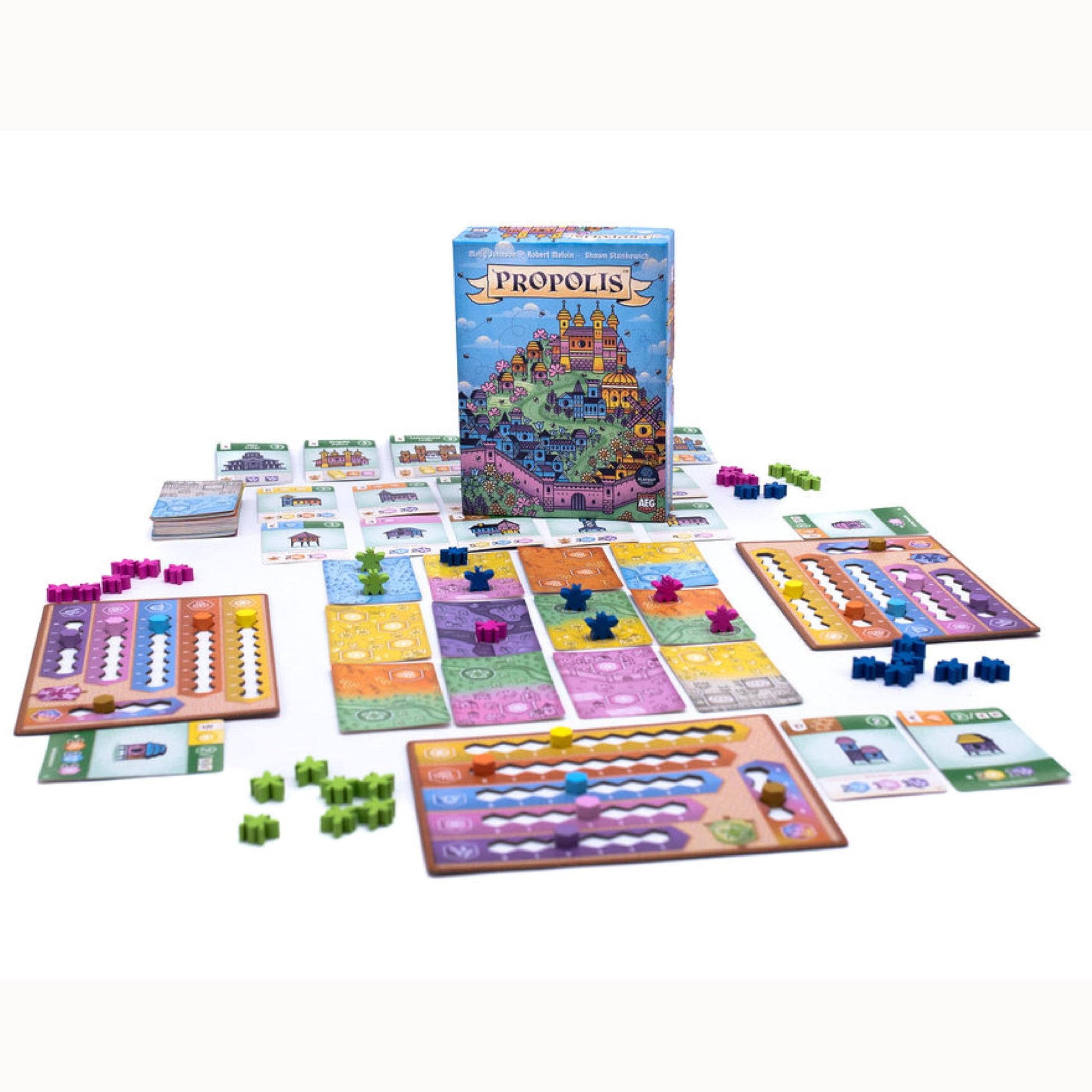 AEG & Flatout Games | Propolis - Big Engine Building Worker Placement Strategy Game in a Small Box | Deploy Bees, Build Hives | Ages 10+ | 1-4 Players
