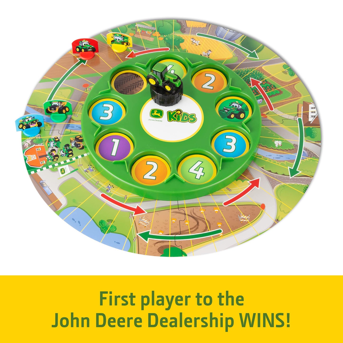 John Deere Go Johnny Go Board Game - Cooperative Farming Games for Game Night - John Deere Toys and Board Games - Farm Toy Games for Kids - Family