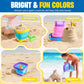 Beach Toys Collapsible Sand Toys 6 PCS Sand Buckets Set for Beach, Pool