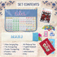 RanBlesu American Mahjong Tile Set, 166 Premium Blue Tiles, 4 All-in-One Color Racks/Pushers, Mahjong Accessories Mahjong Set Complete with Bag (Ma