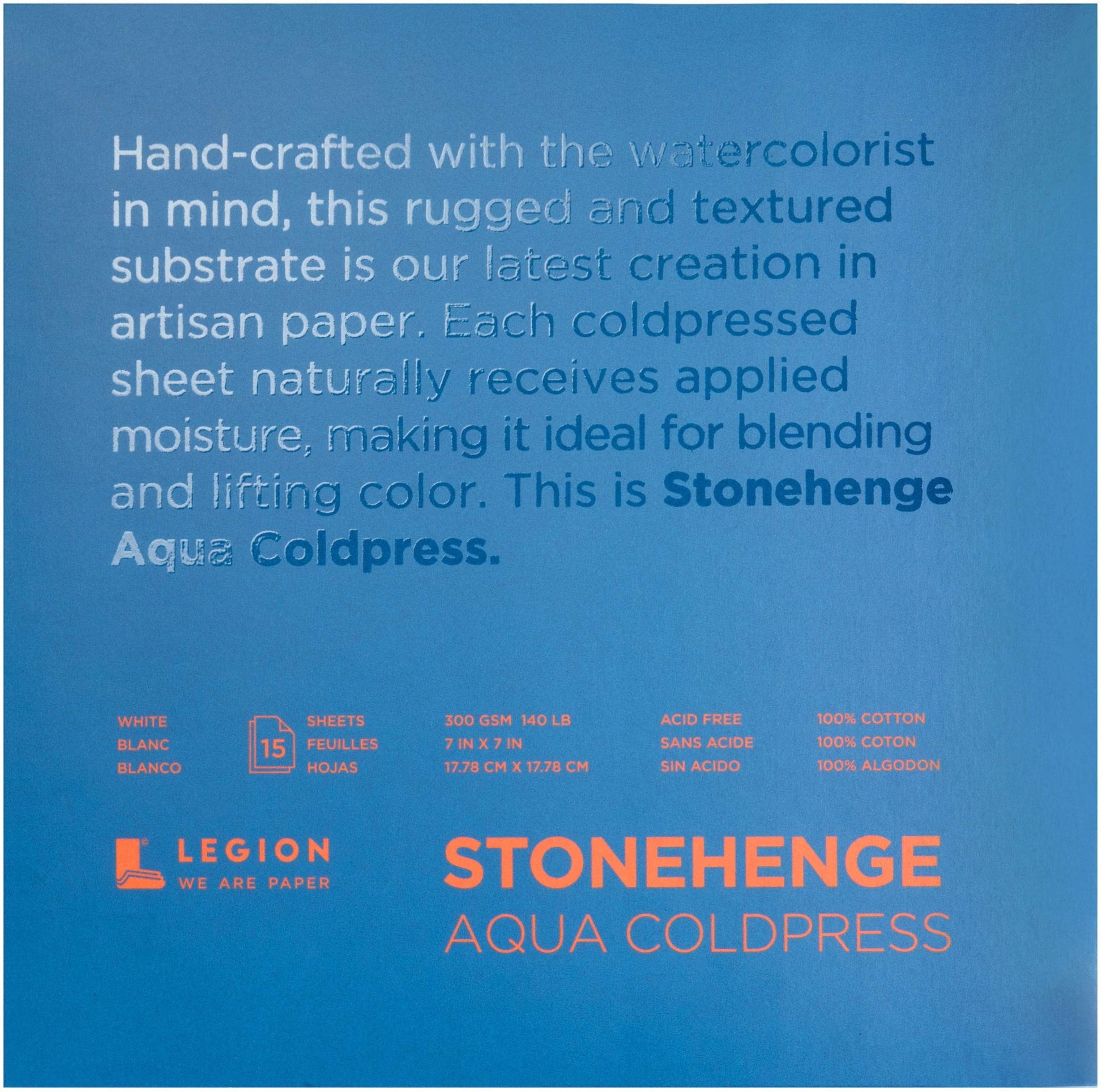 Stonehenge Yupo Paper Aqua Block Coldpress Pad 7"X7" 15 Sheets/Pkg-White 140lb