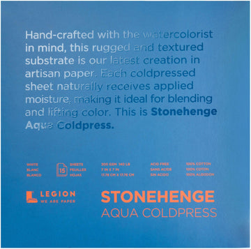 Stonehenge Yupo Paper Aqua Block Coldpress Pad 7"X7" 15 Sheets/Pkg-White 140lb