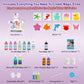 Kiditos Magic Water Elf Toy Squishy Making Kit - Glow-in-the-Dark, Color-Changing & 3 Glitter Powder - 12 Gels, 10 Molds, Jar with Lid - DIY Water