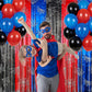 XSCSFWEQR 2 Pack 3.3 Ft x 6.6 Ft Spider Web Red Black Blue Metallic Tinsel Foil Fringe Curtains Shimmering Streamers Backdrop Photo Props for Spider
