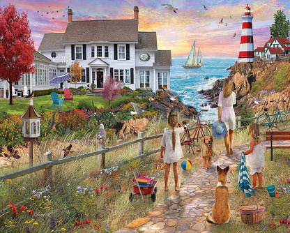 White Mountain 1000 Piece Jigsaw Puzzle Scenic Ocean House, Beach Path
