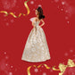 Barbie Signature 2025 Holiday Fashion Doll with Light Brown Hair Wearing Silver & Gold Gown, Seasonal Collectible Includes Displayable Packaging &