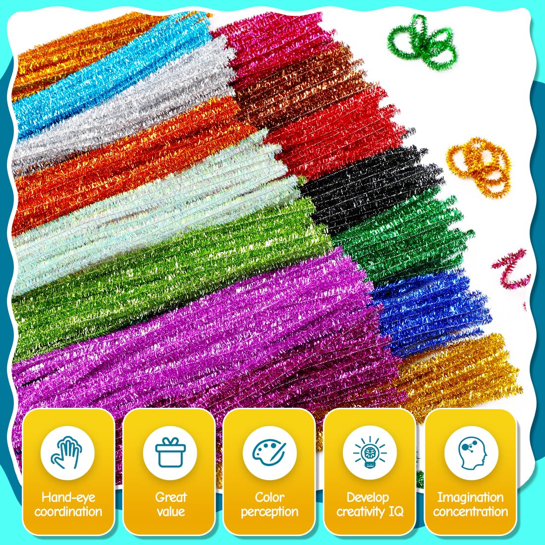 GAGANIU 1000pcs Pipe Cleaners, Pipe Cleaners for Crafts, Craft Supplies Multicolor Chenille Stems for Art&Craft Christmas DIY