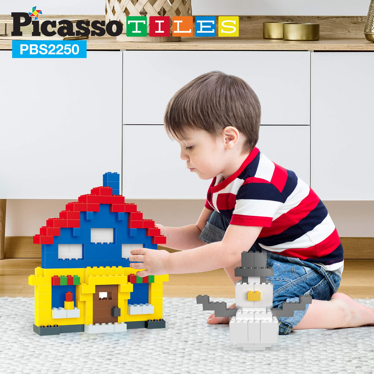 PicassoTiles 2250 PCs Building Block Tiles Creative Shapes to Enhance Imaginative Play Unique Set to Build Houses Animals Dinosaurs and More Vibrant