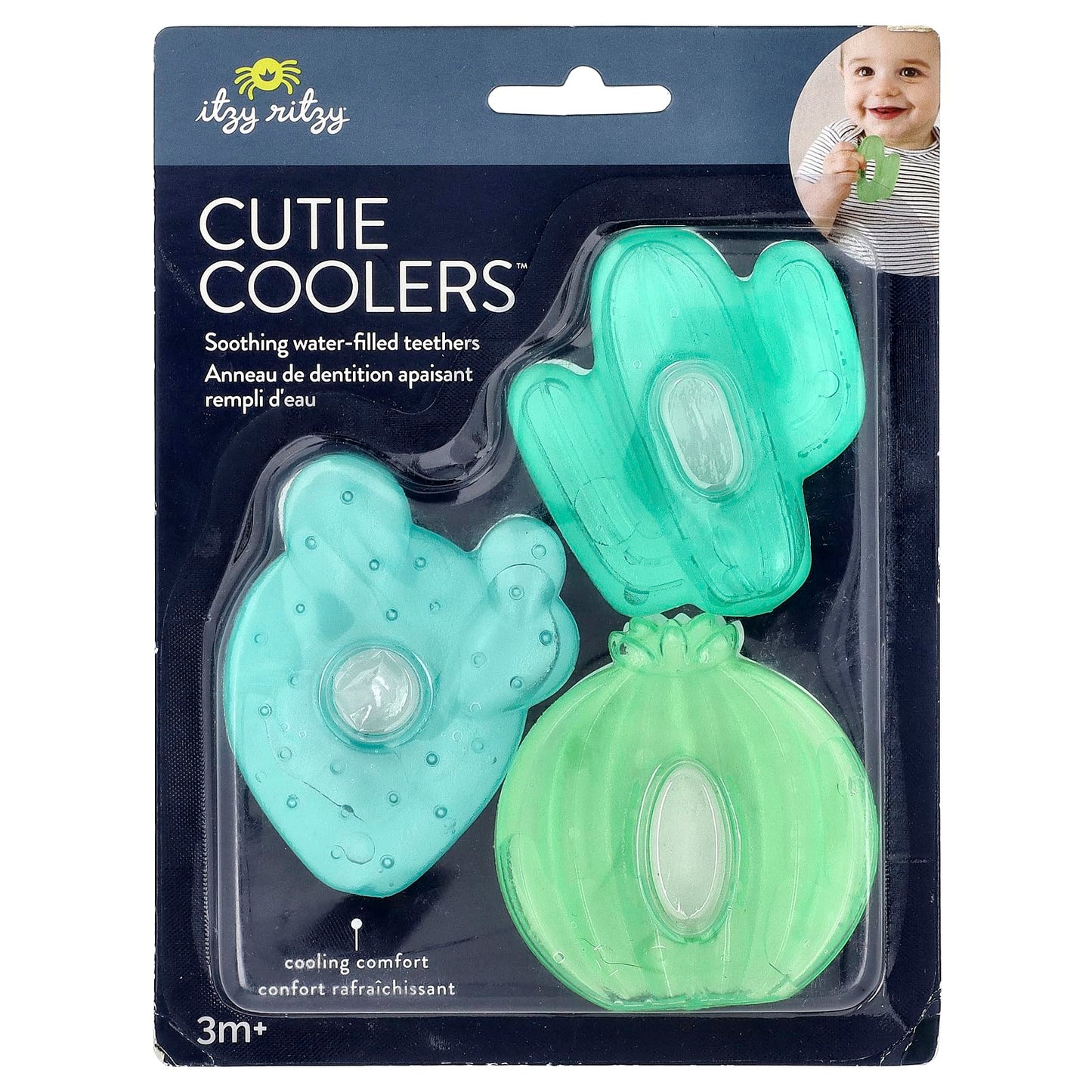 Itzy Ritzy Water-Filled Teethers - Cold Cutie Coolers Textured On Both Sides to Massage Sore Gums & Emerging Teeth - Can Be Chilled in Refrigerator