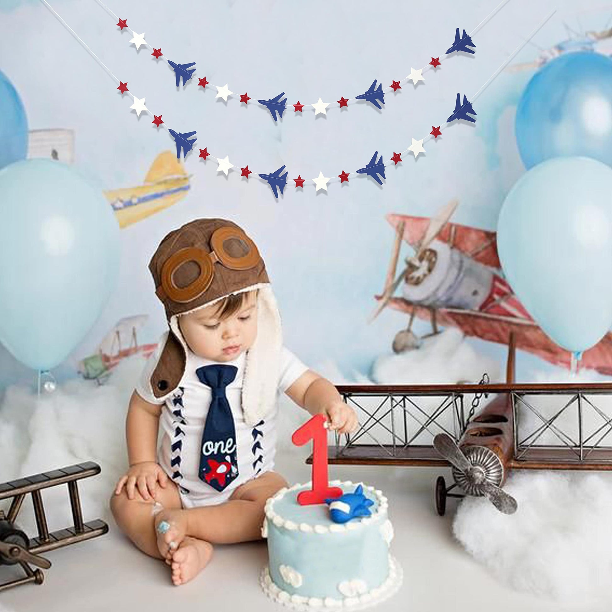 Fighter Party Decoration - Military Graduation, Jet Banner, Pilot Retirement, Baby Shower, Airplane Aviation Themed Birthday Party Decorations