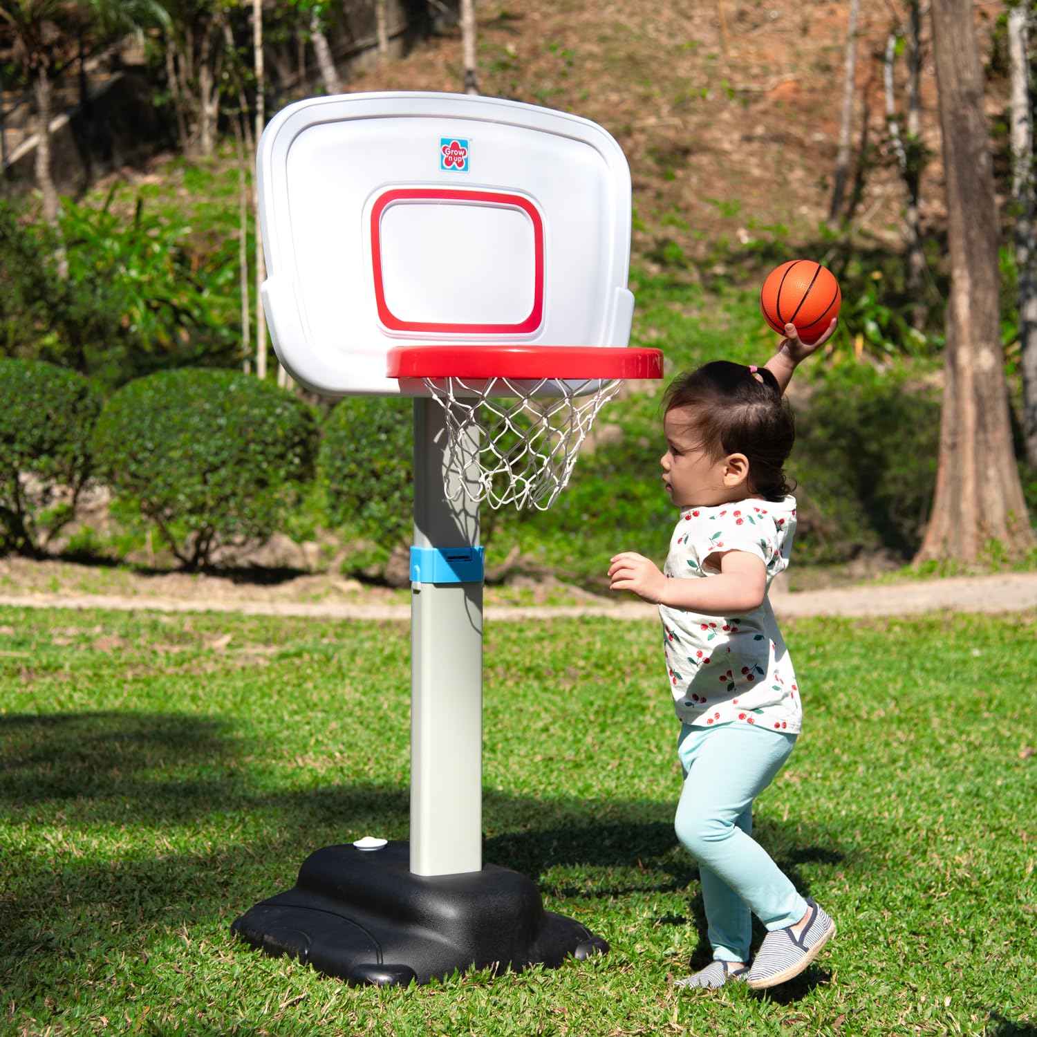 Grow’n Up Adjustable Height Toddler Basketball Hoop - Kids First Basketball Stand with Ball - Portable Indoor & Outdoor Sports Training Toy for Boys