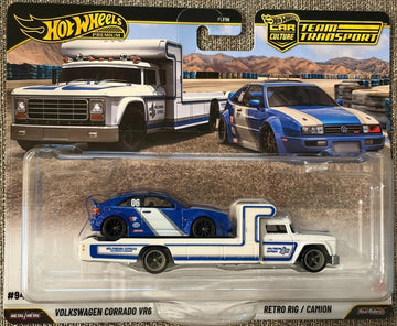 Hot Wheels Premium Car Culture Team Transport Volkswagen Corrado VR6 with Retro Rig/Camion, #94