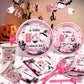 Yavxzvbw 147Pcs A Little Boo Is Almost Due Decorations Little Boo Baby Shower Decorations Girl Halloween Tableware Halloween Plates and Napkins