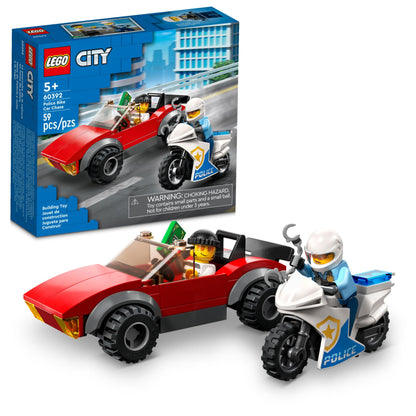 LEGO City Police Bike Car Chase 60392, Toy with Racing Vehicle & Motorbike Toys for 5 Plus Year Olds, Kids Gift Idea, Set Featuring 2 Officer