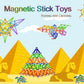 Veatree 206Pcs 2.28" Magnetic Building Sticks Blocks, Magnet Educational STEM Toys for Kids and Adult, 3D Puzzle with Storage Bag