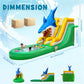 26FT Inflatable Water Slide, 1M Wide Slide with Climbing Steps, Water Hose, Handles, Enclosed Netting & Basketball Set, Heavy Duty PVC Outdoor Water