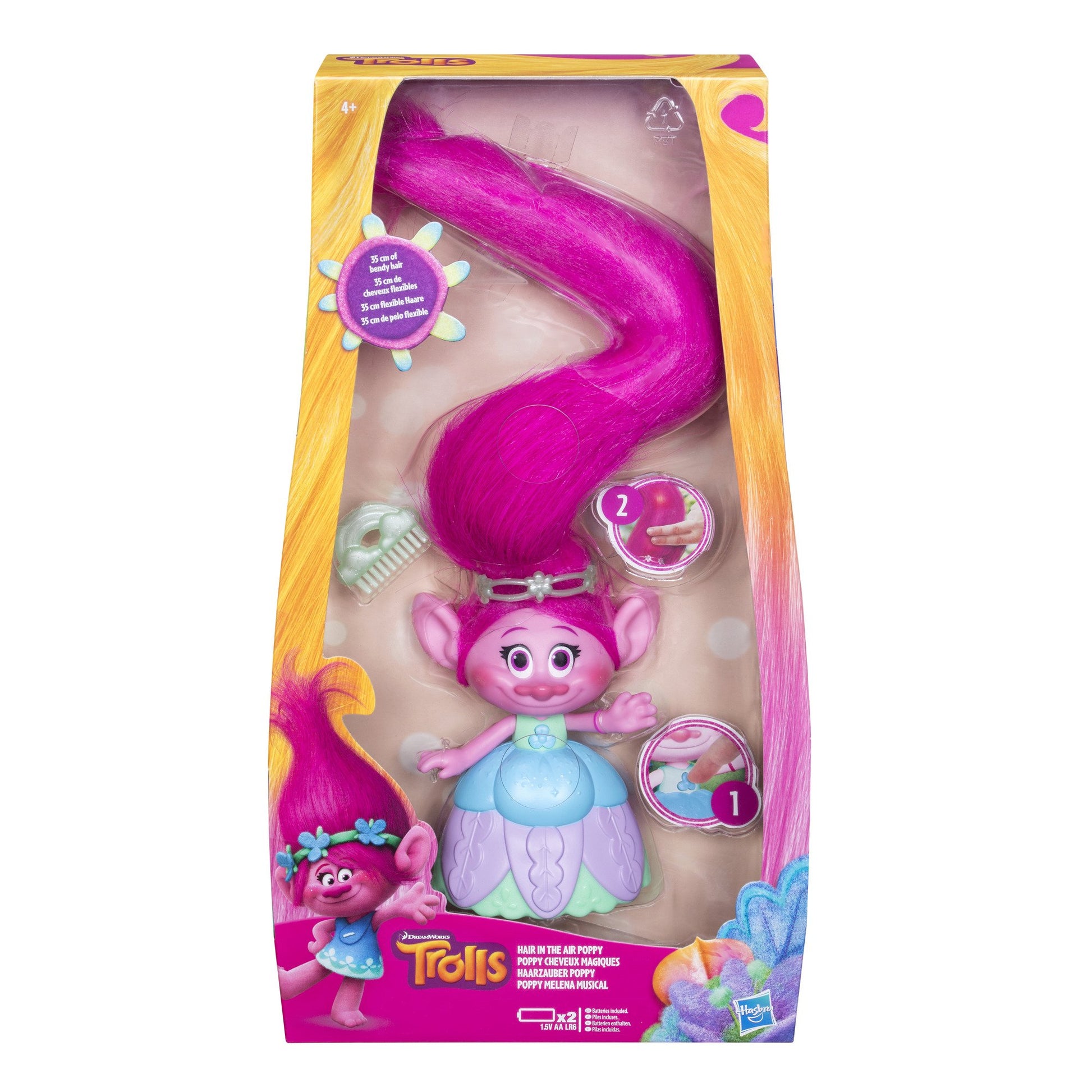 DreamWorks Trolls Hair in the Air Poppy, Multicolor, Model:C1305